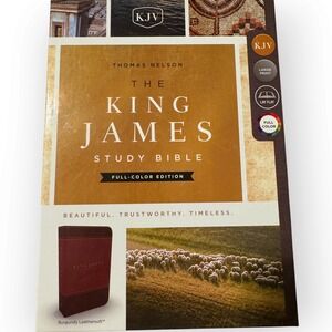 Thomas Nelson KJV Study Bible Full-Color Large Print Burgundy Leathersoft